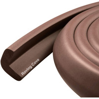 Rovingcove Edge Protector For Baby (6Ft Large Edge Only)  Hefty-Fit Heavy-Duty Soft Foam Furniture And Fireplace Edge Bumper Guards  Desk Edge Cushion  Wall Corner Covers  3M Adhesive  Coffee Brown