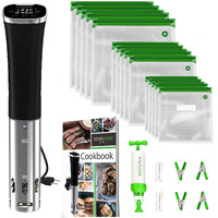 Sousvide Art Sous Vide Cooker Kit (Deluxe) - Sous Vide Machine Immersion Cookers Circulator  30 Vacuum Seal Bags  Vacuum Pump  Digital Timer  Temp Control  Suvee Cooker Gift For Chefs