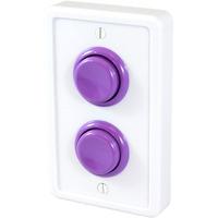 Arcade Light Switch Plate Cover  Single Switch (White/Purple)  1-Gang Standard Size Rocker Wall Plate  Game Room Decorator  Kid Bedroom Wallplate  Faceplate Replacement