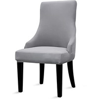 Liykimt Stretch Wingback Side Chair Slipcover-Accent Chair Cover Slipcover With Arm Washable Upholstered Arm Dining Chair With Nailed Trim Protector For Dining Living Room Set Of 1 Light Gray