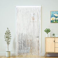 Doorway String Curtain Door Curtains Boho Hippie Hanging Patio Tassels Screen Room Decor Bedroom Wall Window Closet Kitchen Living Room Fringe Divider Panel Laundry Room(39?9In/100?00Cm White)