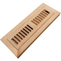 Homewell Red Oak Wood Floor Register Vent Cover  Flush Mount Vent With Damper  2X10 Inch  Unfinished