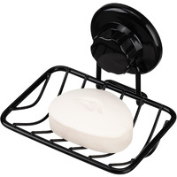 Ipegtop Super Powerful Vacuum Suction Cup Shower Soap Dish - Strong Rustproof Stainless Steel Soap Saver Sponge Holder For Bathroom & Kitchen Sink  Black