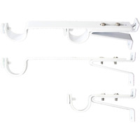 Urbanest Long Double Drapery Curtain Window Rod Bracket Holder  Up To 1.25"" Rod - Glossy White  2 Pieces