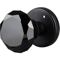 Balin Designs Crystal Doorknobs - Matte Black Round Glass Passage Doorknob Set - Interior Decorative Glass Doorknobs - Perfect For Bathroom  Bedroom  Hallway And Closet Door