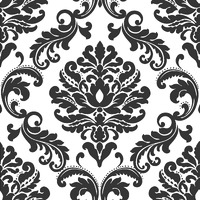 Nuwallpaper Nu1646 Ariel Black And White Damask Peel & Stick Wallpaper  Multicolor