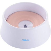 Wishlotus Floating Disk Spill Proof Pet Water Bowl  Anti-Overturn/Dust/Choking Overflow Bowl Slows Drinking For Dogs & Cats  40 Oz (Pink)