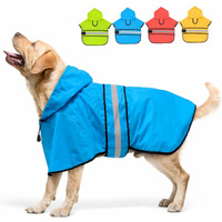 Candofly Dog Raincoat Hooded Poncho - Adjustable Waterproof Dog Rain Jacket Lightweight Reflective Dog Rain Coat Pet Slicker For Small Medium Large Dogs (Large  Sky Blue)