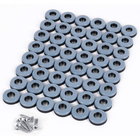 Ginoya Teflon Furniture Sliders  48Pcs 1Inch Reusable Furniture Glides With Screws For Carpet Tile Hardwood (Grayish Blue)