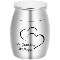 Small Keepsake Urns For Human Ashes Mini Cremation Urns For Ashes Stainless Steel Memorial Ashes Holder-My Grandma My Angel