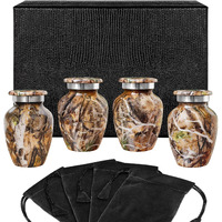 Trupoint Memorials Cremation Urns For Human Ashes - Decorative Urns  Urns For Human Ashes Female & Male  Urns For Ashes Adult Female  Funeral Urns - Brown  4 Small Keepsakes