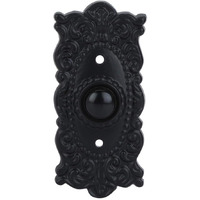 A29 Wired Iron Doorbell Chime Push Button Vintage In Black Powder Coat Finish Vintage Decorative Door Bell With Easy Installation  3 3/8''X 1 5/8""