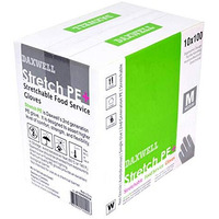 Daxwell Food Safe Stretch Poly Gloves (Medium  1 000 Count) Non-Latex  Disposable  Food Handling Use  Powder Free  F10000224 White