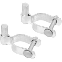 2 Pack Chain Link Fence Gate Post Hinge - Use For Outside Diameter Post/Pipe - Galvanized Chain Link Post Gate Hinge - Nut/Bolt Included (1-5/8 Inch)