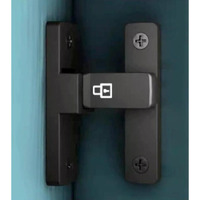 90 Degree Stainless Steel Bolt Special Door Lock  Right Angle Lock  Flip Door Lock  Arc Door Buckle  Wood Fence Door Lock (Glow Black)