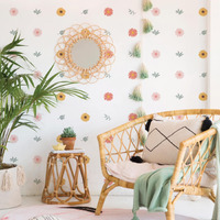 Daisy Wall Decals Boho Flower Wall Stickers 72 Pcs For Girls Room Playroom Nursery  Removable Daisy Wall Decal Boho Peel And Stick Kids Room Decor Vinyl Murals Diy Decorations (12 Sheets)