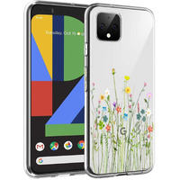 Unov Pixel 4 Xl Case Clear With Design Soft Tpu Shock Absorption Slim Embossed Floral Pattern Protective Back Cover For Pixel 4 Xl 6.3 Inch (Flower Bouquet)