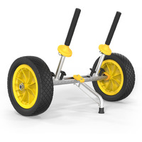Bonnlo Kayak Cart Dolly Plug-In Kayak Wheels Width Adjustable 6.3""-18.7"" Detachable Canoe Cart 1"" Diameter Posts With 12"" Solid Tires And Kickstand  Strap Free Kayak Trolley For Sit On Top Kayaks