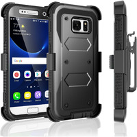 Galaxy S7 Case  Tekcoo [Tshell Series] [Black] Shock Absorbing [Built-In Screen Protector] Holster Locking Belt Clip Defender Heavy Case Cover For Samsung Galaxy S7 S Vii G930 Gs7 All Carriers