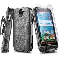 Nznd Case For Kyocera Duraforce Pro 2 (E6900 E6910 E6920) With Tempered Glass Screen Protector  Belt Clip Holster Shell  Ultra Slim Thin Cover W/Built-In Kickstand Shockproof Case -Black