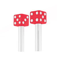 United Pacific 70040 High Impact Plastic Construction Dice Door Lock Knobs For Classic & Vintage Cars/Trucks  10-32 Thread - Red/White (Pack Of 2)