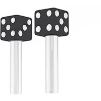United Pacific 70042 High Impact Plastic Construction Dice Door Lock Knobs For Classic & Vintage Cars/Trucks  10-32 Thread - Black/White (Pack Of 2)