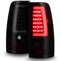 Akkon - For 99-06 Gmc Sierra / 99-02 Chevy Silverado Pick Up Truck Black Smoked Lens Led Tube Tail Brake Lights Lamp