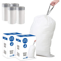Simplelisa Code J 2 Packs(100 Count) 10-10.5 Gallon Heavy Duty Drawstring Plastic Trash Bags Compatible With Code J  1.2 Mil  White Garbage Can Liners 10-10.5 Gallon/38-40 Liter
