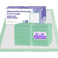 Mildplus Disposable Bed Pads 36'' X 36'' Heavy Duty Underpads Extra Large Incontinence Pads For Unisex Adult  Senior  Kids And Pet (50 Count)