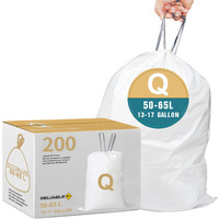 Code Q 200 Count Heavy Duty Trash Bags With Reinforced Drawstring For 13-17 Gallon/40-65 Liter  Reliable1St Compatible With Code Q  Tear & Leak Resistant Garbage Liners