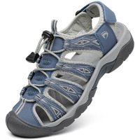 Dannto Women's Sport Hiking Sandals Closed Toe Outdoor Athletic Walking Sandal Lightweight Summer Water Shoes Blue Size 8.5