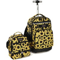 Tilami Rolling Backpack 19 Inch With Lunch Bag Wheeled Laptop Backpack (Sunflower)