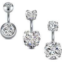 Qwalit Belly Button Rings Short Belly Button Ring Short Bar Belly Button Rings 6Mm Belly Ring Small