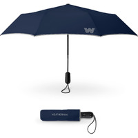 Weatherman Travel Umbrella - Windproof Compact Umbrella - Strong And Resists Up To 45 Mph Winds And Heavy Rain - Great Mini Umbrella For Backpack (Navy Blue)