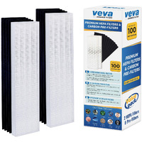 Veva Premium 2 Hepa Filter With 8 Activated Carbon Pre Filters Compatible With Fellowes Aeramax Air Purifier 90  100  90/100  Dx5 & Db5 9287001 9324001