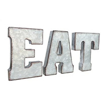 Zoreal Galvanized Eat Sign Rustic Metal Letters Free Standing Decorative Sign Wall Decor