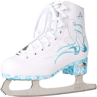 American Athletic Shoe Womens Sumilon Lined Figure Skates With Turquoise Outsole  White  7 (53207)