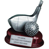 Golf Trophy Customized Award - Personalized Metal Plate Included - Trophies For Golfing Tournament - 5 Inches Tall (Driver)
