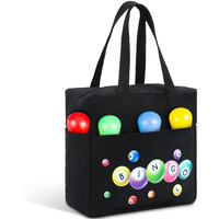 Windyun Black Bingo Dauber Bags With 10 Pockets And Handle Zipper Bingo Tote Bag Bingo Accessories