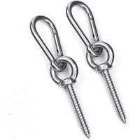 Hammock Hanging Kit  Load Capacity 1400 Lb  Stainless Steel Hammock Hook Carabiner Set For Yoga Hammock Swing Chair Indoor Outdoor Relaxation