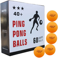 Mapol 60 Counts 3-Star Orange 40+ Premium Training Ping Pong Balls Advanced Practice Table Tennis Ball