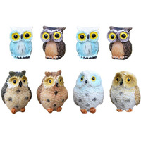 Maomia Miniature Owl Decorative Figurines 8 Pcs Mini Owl Garden Fairy Garden Figurines Moss Landscape Bonsai Crafts Home Decor Ornaments