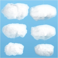 Zaugontw Artificial Cloud Props  Imitation 3D Cloud Hanging Decorations  Cloud Shape Room Diy Decorative Ceiling Hanging Ornament For Stage Wedding Party Stage Show Decor(6 Pieces 3 Size)