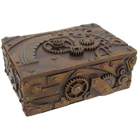 Ptc 5 Inch Steampunk Mechanical Inspired Jewelry/Trinket Box Figurine