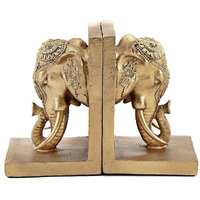 Bellaa 21817 Bookends Elephant Head Bookshelf Decor 7 Inch