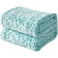 Fy Fiber House Flannel Fleece Throw Microfiber Blanket With 3D Cheetah Print 50""X60"" Lake Blue