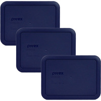 Pyrex Bundle - 3 Items: 7210-Pc 3-Cup Blue Plastic Lids