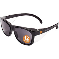 Kleenguard V30 Maverick Safety Glasses (49311)  With Kleenvision Anti-Fog Coating  Smoke Lenses  Black Frame  Unisex Sunglasses For Men And Women (Qty 12)