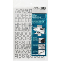 Chartpak Self-Adhesive Vinyl Capital Letters And Numbers  3/4 Inches High  Silver  94 Per Pack (01029)