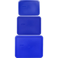 Pyrex 3 Lid Bundle In Cadet Blue For Pyrex 7212  7211  And 7210 Glassware Models  Made In Usa